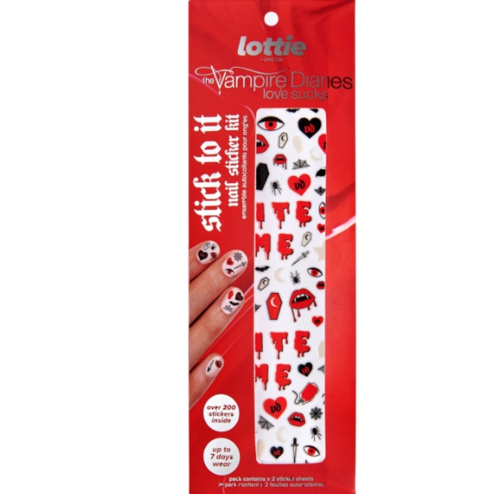 NWT VAMPIRE DIARIES x Stick To It nail sticker kit Love Sucks